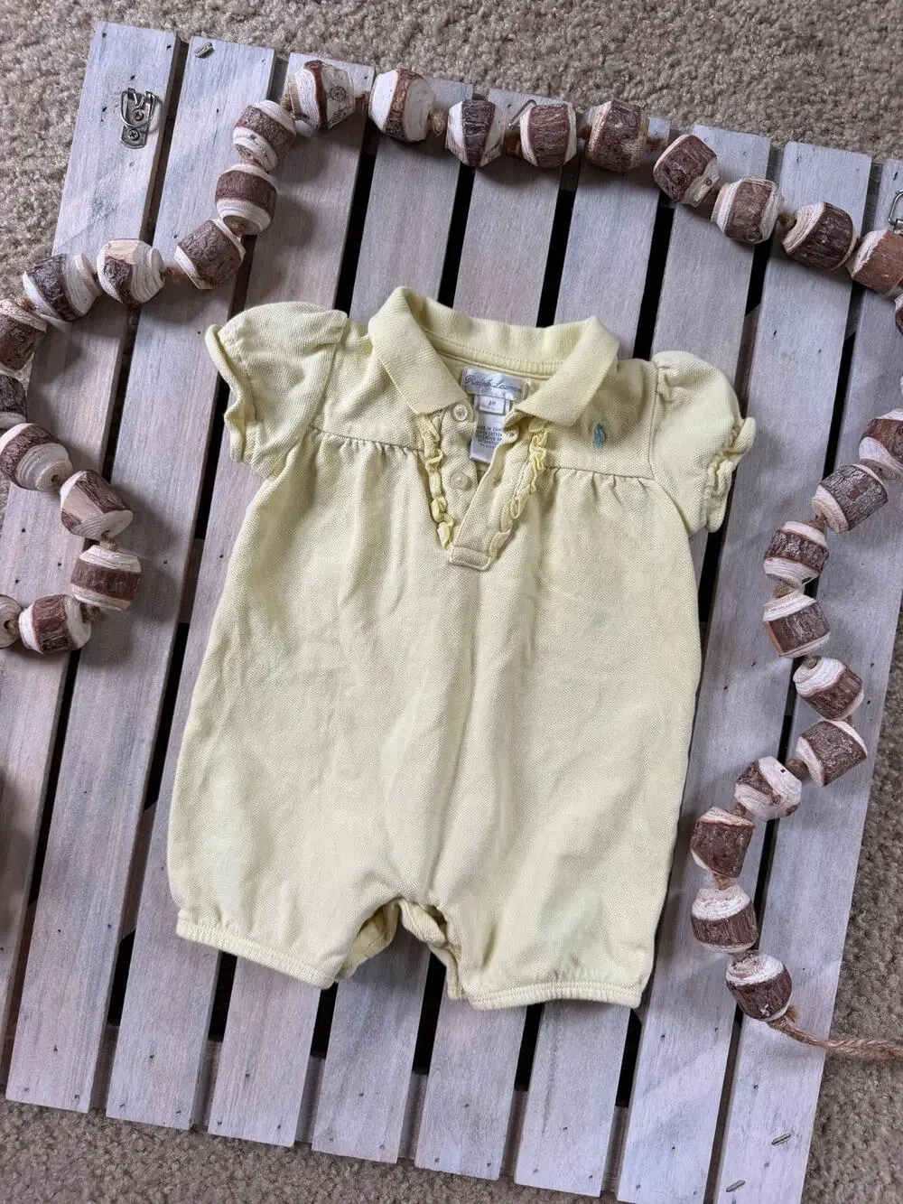 Vintage Ralph Lauren Yellow Blue Polo One Piece